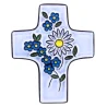 Croix Céramique Florale Blanche