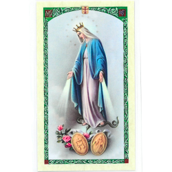Image Religieuse de la Vierge Miraculeuse 6x11 cm avec Prière au Verso