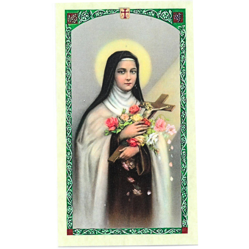 Image Religieuse de Sainte Thérèse de Lisieux 6x11 cm avec Prière au Verso