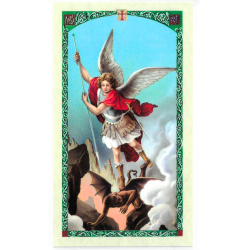 Image Religieuse de l'Archange Saint Michel 6x11 cm avec Prière au Verso