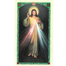 Image Religieuse de Jésus Miséricordieux 6x11 cm avec Prière au Verso