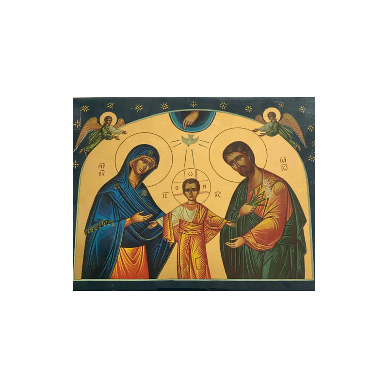 ICONE RELIGIEUSE OR - 16 x 21 La Ste Famille aux étoiles