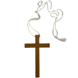 Croix Aube en bois avec cordon