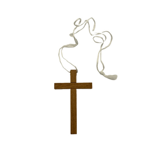 Croix Aube en bois avec cordon