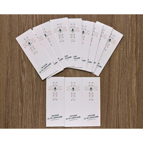 Kit de Signets de Communion Illustrés – Croix et Eucharistie (Lot de 12)