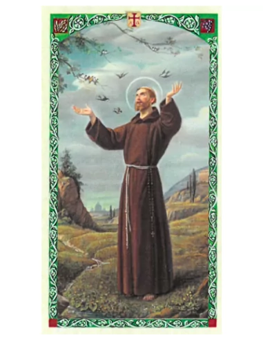Image Saint François 6x11 cm avec Prière au Verso