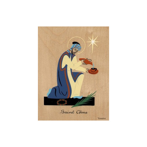 Cadeau de baptême : Cadre Saint patron personnalisé - Venière