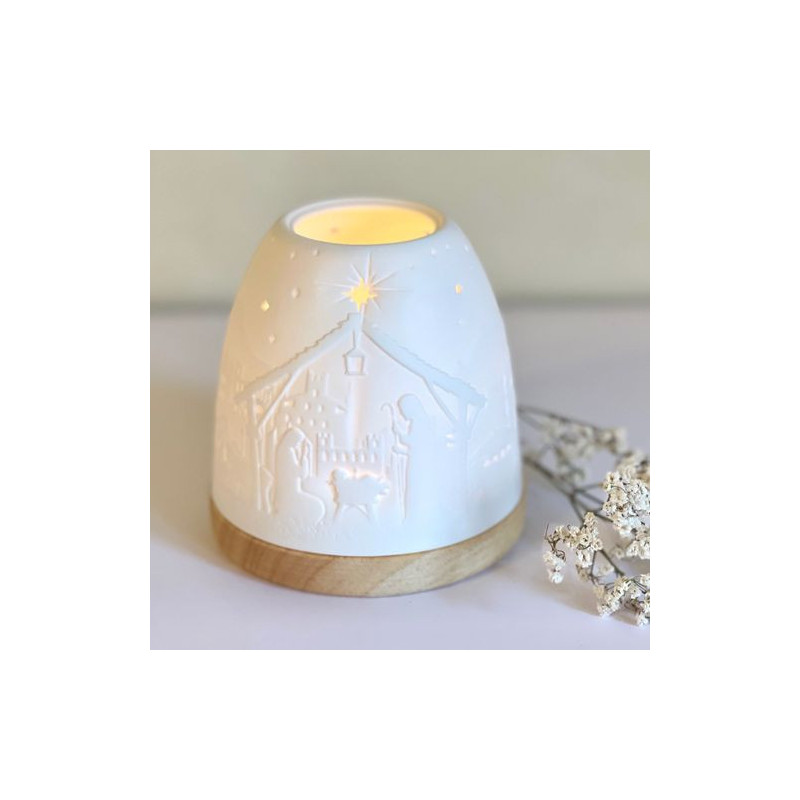 Photophore en forme d'Igloo avec Nativité