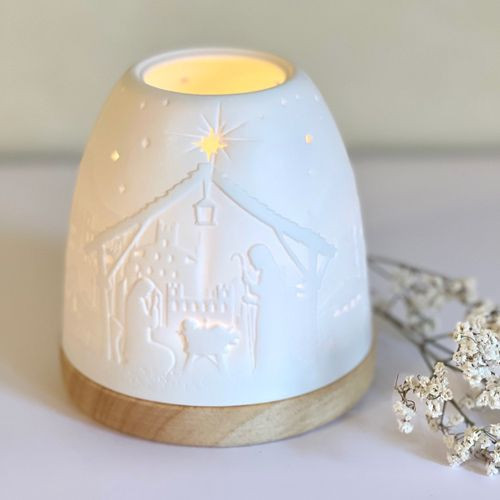 Photophore en forme d'Igloo avec Nativité