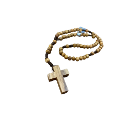 Chapelet en Perles d'Olivier sur Corde sans Christ