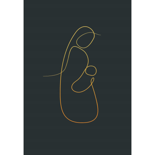 Carte double - Vierge mère - Emany - 16.5X11.5 cm
