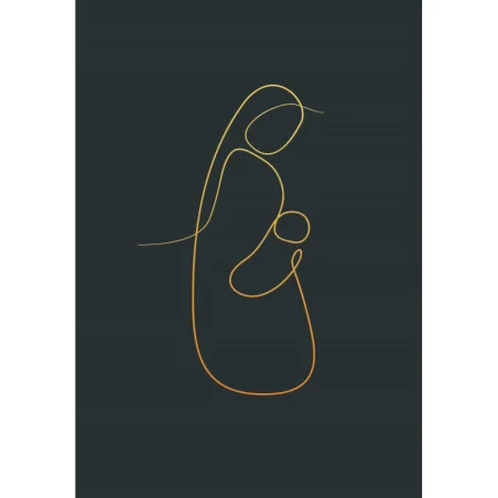 Carte double - Vierge mère - Emany - 16.5X11.5 cm