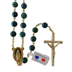 Cadeau communion - Chapelet agate mousse