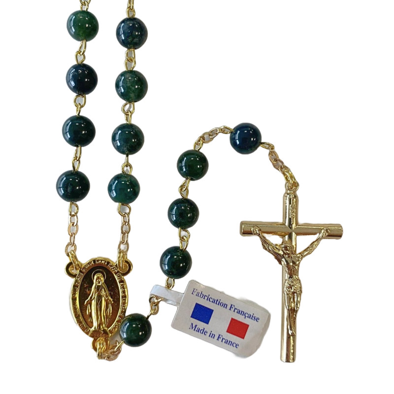 Cadeau communion - Chapelet agate mousse