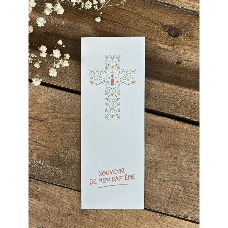 Signets "souvenir de mon baptême" orange - KIT40