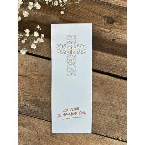 Signets "souvenir de mon baptême" orange - KIT40