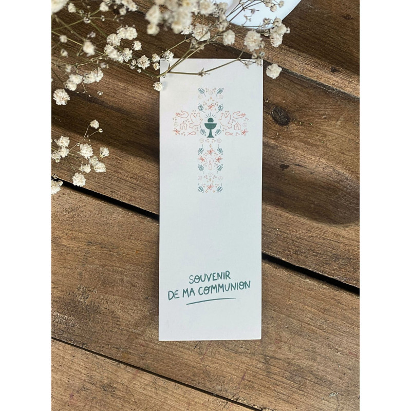 Kit de Signets de Communion Illustrés – Croix et Eucharistie (Lot de 12)