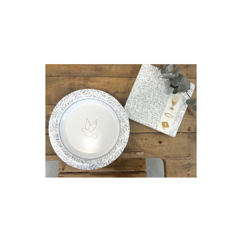 Assiettes en Carton communion – Lot de 8, Écologiques