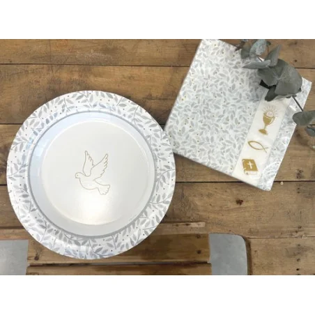 Assiettes en Carton communion – Lot de 8, Écologiques