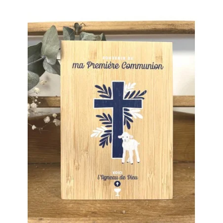 Carte simple en bambou - Communion