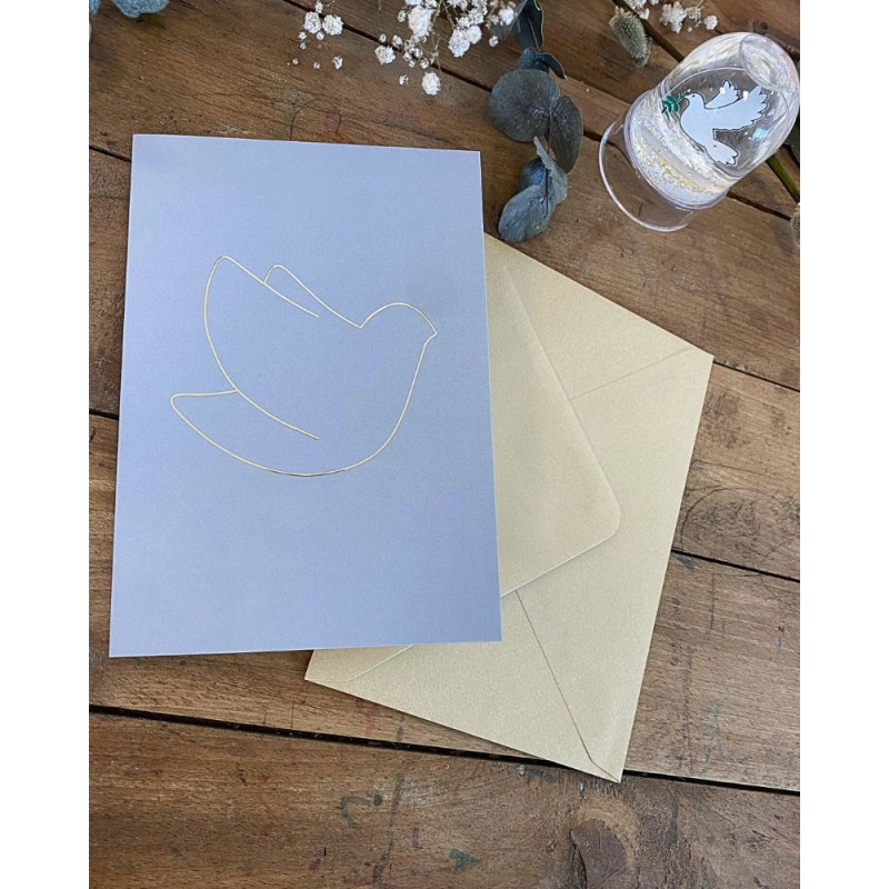 Carte double - Colombe - Emany - 16.5X11.5 cm