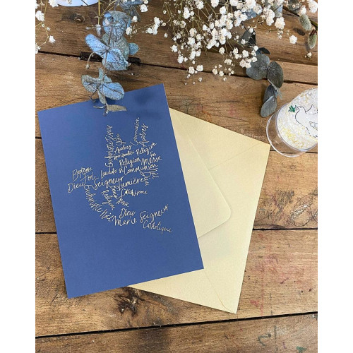 Carte Double Au fil des mots - colombe