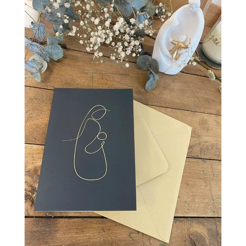 Carte double - Vierge mère - Emany - 16.5X11.5 cm