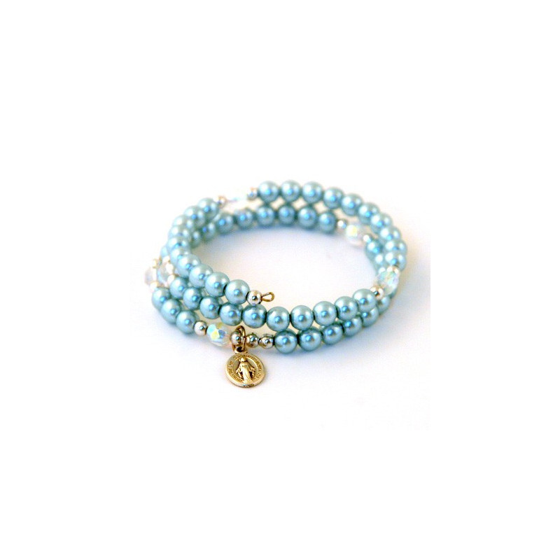 Bracelet chapelet bleu