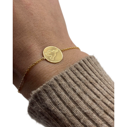 Bracelet doré avec médaille "esprit saint" plaqué or