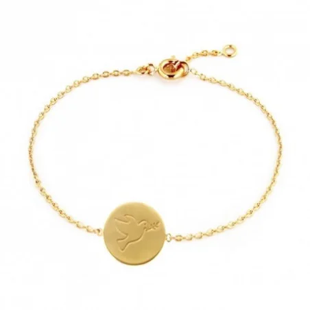 Bracelet doré avec médaille "esprit saint" plaqué or