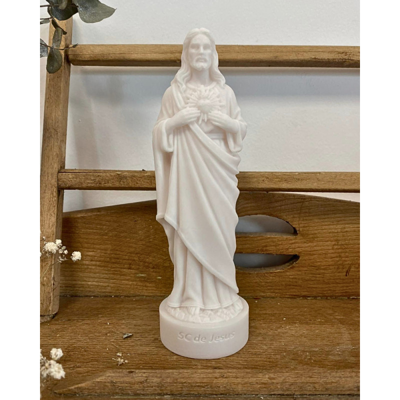 Statue Sacré Coeur de Jésus en albâtre