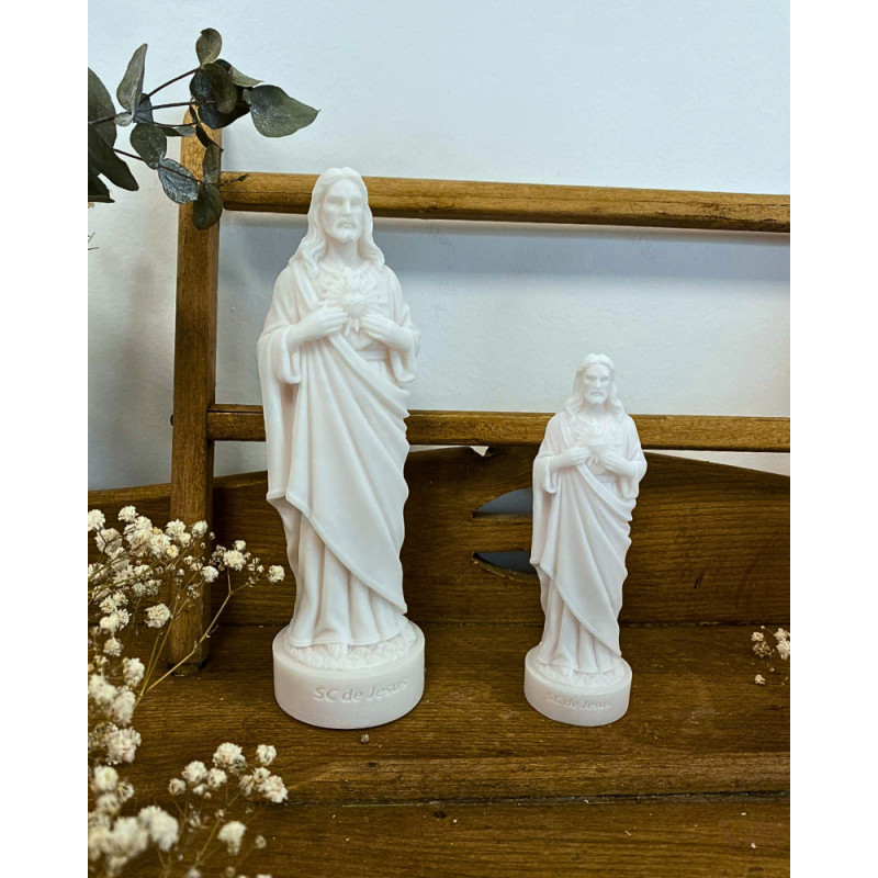 Statue Sacré Coeur de Jésus en albâtre