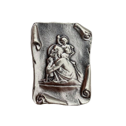 Plaque Auto Argentée Rectangulaire Saint Christophe