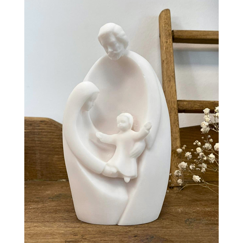 Statue moderne Sainte Famille en albatre