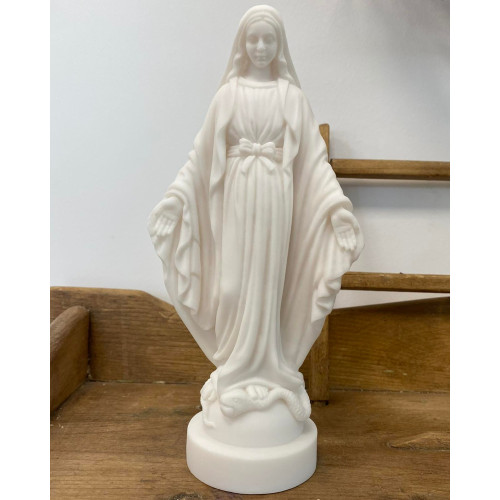 Statue Vierge miraculeuse en albâtre - 17cm