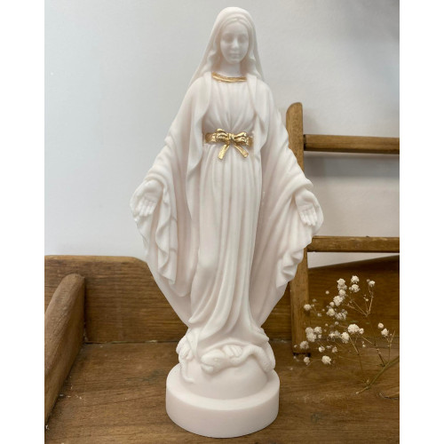 Statue albâtre - 23 cm - Vierge miraculeuse Statue albâtre - 23 cm - Vierge miraculeuse