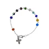 Bracelet en verre Murano chaîne argenté