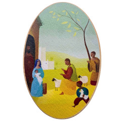 Cadre en bois avec illustration d'Eric Puybaret