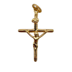 Pendentif croix plaqué or avec christ 22mm