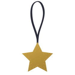 Suspension Etoile dorée - ruban bleu marine