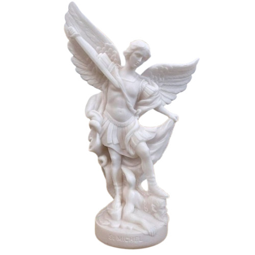 Statue Saint Michel en albâtre