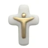 Croix Christ en pierre d'albâtre avec dorure - Collection Emany