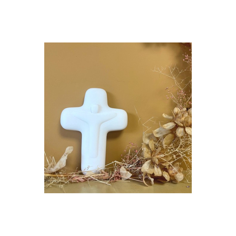 Croix Christ en pierre d'albâtre -  Collection Emany