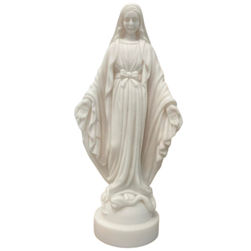 Statue Vierge miraculeuse en albâtre - 17cm