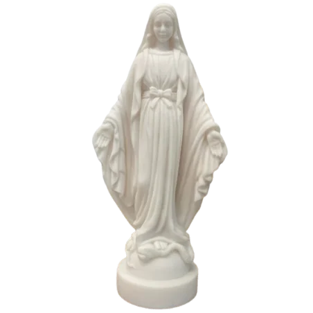 Statue Vierge miraculeuse en albâtre - 17cm