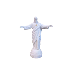 Statue Sacré Cœur des Familles en albâtre avec dorure- 17cm