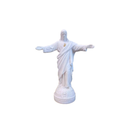 Statue Sacré Cœur des Familles en albâtre avec dorure- 17cm