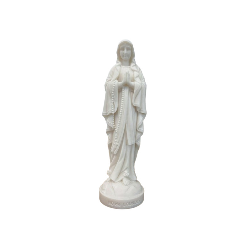 Statue Notre Dame de Lourdes en albâtre - 17cm