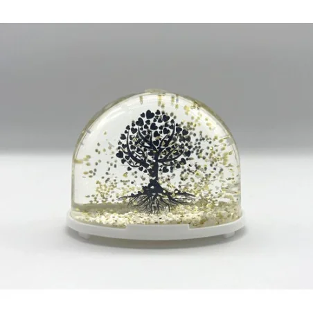 Boule à paillettes dorées Arbre de Vie