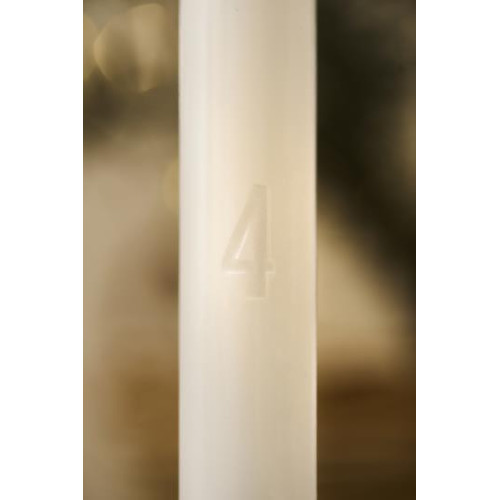 Lot de 4 bougies de Noël - 29cm - Blanc